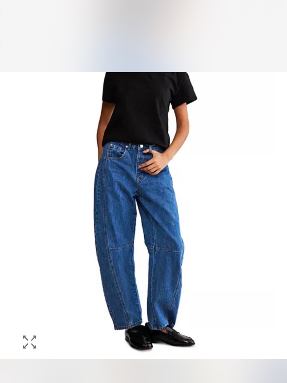 Relaxed Boyfriend Jeans in Medium Blue Denim
